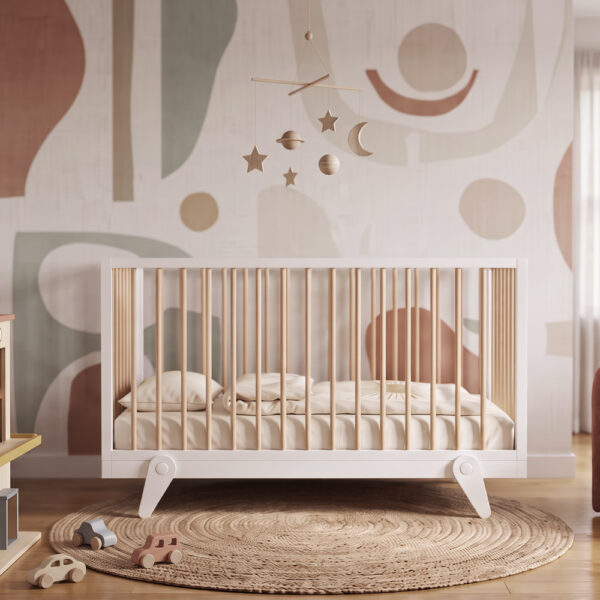 Lit Petipeton 70x140 blanc et bois chambre bebe