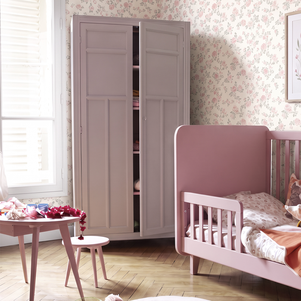 armoire-parisienne-chambre-rose-bebe-fille- Armoire Parisienne grise chambre bébé fille