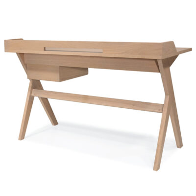 Bureau L11 en finition chêne vu de dos