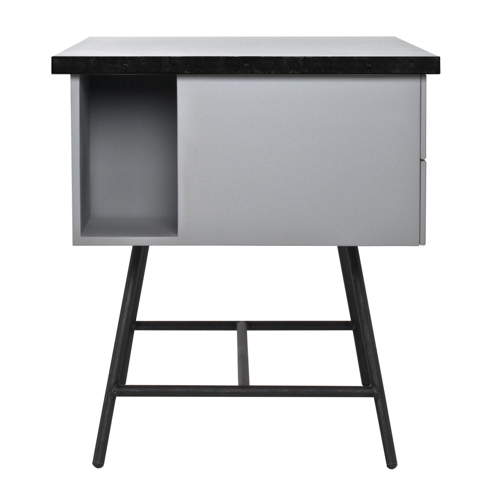 bureau-l50-gris-vue-face-cote-bureau Bureau L50 gris vue de face côté bureau