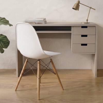 Bureau L65 gris chambre nature chic