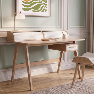 bureau-a2-bois-et-blanc-apartement-haussmannien Bureau A2 en hêtre et blanc intérieur style haussmannien