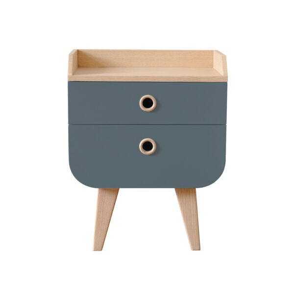 chevet-zen-gris-souris-bois-naturel-2-tiroirs Chevet Zen gris souris et bois naturel à deux tiroirs