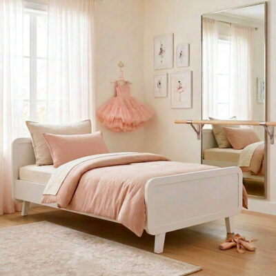 lit-rond-90x200-blanc-chambre-fille-ambiance-danse Lit rond 90x200 blanc chambre fille ambiance danse
