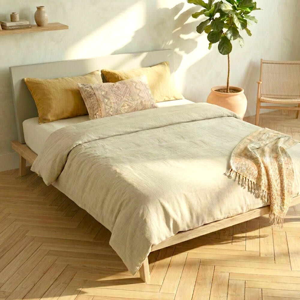Lit Zen 140x200 cm chambre ambiance nature