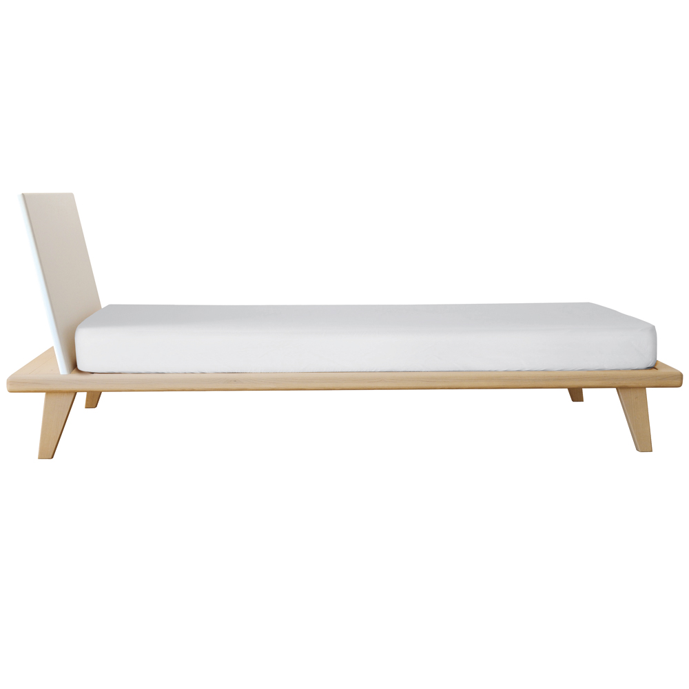 Lit Zen 90x200 cm vue de profil et matelas