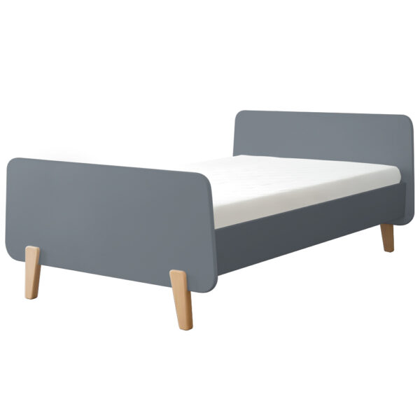 lit-mm-120x200-bois-naturel-gris-souris-laurette Lit MM 120x200 cm avec pieds en bois naturel et tête et pied de lit en forme trapèze gris souris