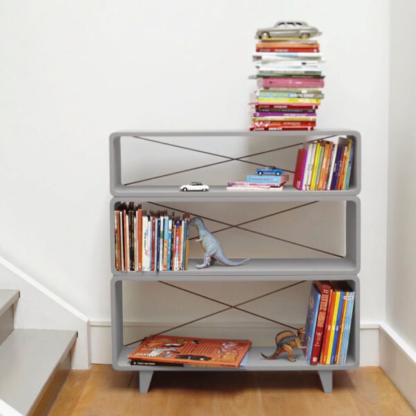 bibliotheque-millefeuille-gris-interieur Bibliothèque Millefeuille gris dans un intérieur