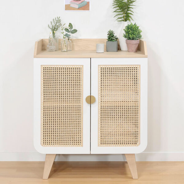grand-buffet-zen-blanc-frene-cannage-vue-face-interieur-minimaliste Grand buffet Zen blanc frêne cannage vue de face intérieur minimaliste
