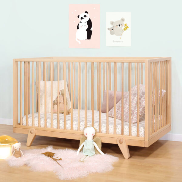 Lit Petipeton 100% bois de hêtre naturel chambre enfant fille