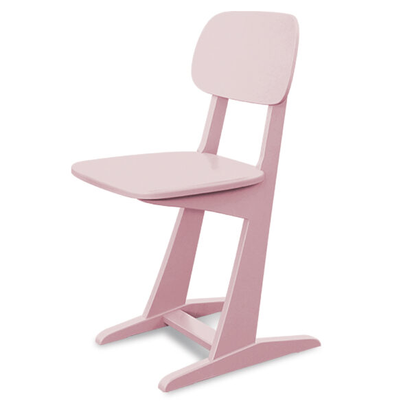 chaise-a-patins-vieux-rose-vue-3-4 Chaise à patins vieux rose vue de trois quarts