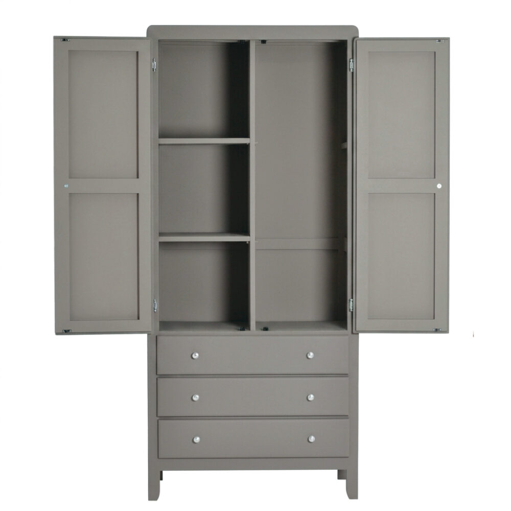 armoire-trois-temps-vert-de-gris-1-porte-ouverte Armoire à 3 temps